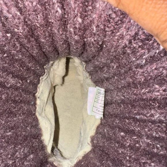 UGG Purple Suede Boots with Knit Cuffs Size 10 - Picture 4 of 5